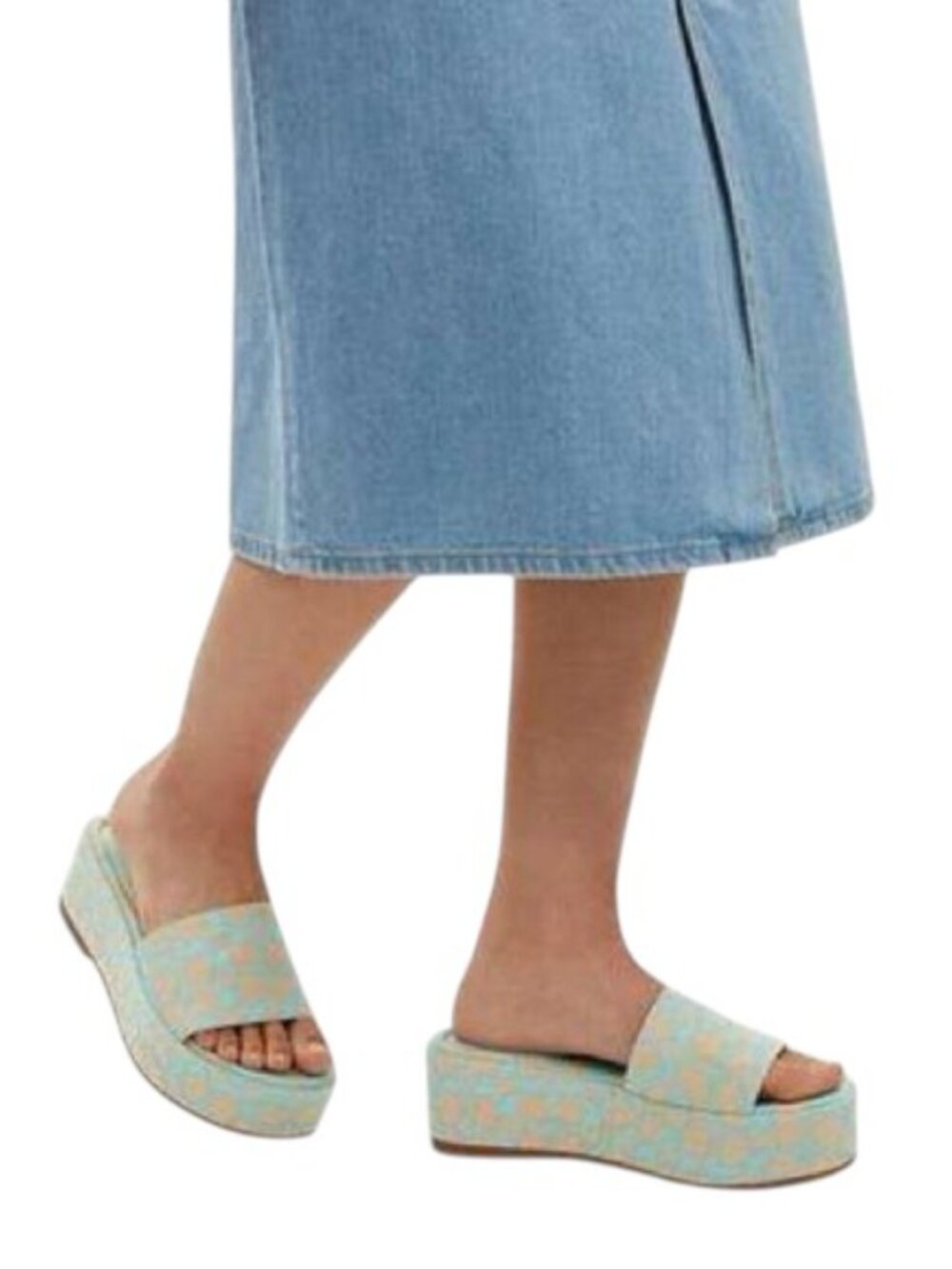 NEW COACH Women's Eloise Jacquard Sandal Blue – Size 8 (CT816) - Picture 3 of 3